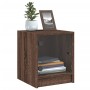Mesitas noche con puertas vidrio 2 uds roble marrón 35x37x42 cm de , Mesitas de noche - Ref: Foro24-836356, Precio: 41,41 €, ...