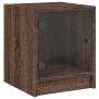 Mesitas noche con puertas vidrio 2 uds roble marrón 35x37x42 cm de , Mesitas de noche - Ref: Foro24-836356, Precio: 41,41 €, ...