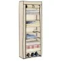 Mueble zapatero de tela con funda color crema 57x29x162 cm de vidaXL, Zapateros y organizadores de calzado - Ref: Foro24-2824...