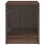Mesitas noche con puertas vidrio 2 uds roble marrón 35x37x42 cm de , Mesitas de noche - Ref: Foro24-836356, Precio: 40,78 €, ...