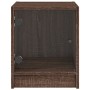 Mesitas noche con puertas vidrio 2 uds roble marrón 35x37x42 cm de , Mesitas de noche - Ref: Foro24-836356, Precio: 41,41 €, ...