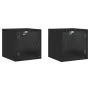 Nachttische mit Glastüren 2 Stück schwarz 35x37x35 cm von , Nachttische - Ref: Foro24-836465, Preis: 54,21 €, Rabatt: %