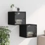 Nachttische mit Glastüren 2 Stück schwarz 35x37x35 cm von , Nachttische - Ref: Foro24-836465, Preis: 54,21 €, Rabatt: %