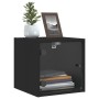 Mesitas de noche con puertas de vidrio 2 uds negro 35x37x35 cm de , Mesitas de noche - Ref: Foro24-836465, Precio: 54,91 €, D...