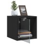 Mesitas de noche con puertas de vidrio 2 uds negro 35x37x35 cm de , Mesitas de noche - Ref: Foro24-836465, Precio: 54,91 €, D...