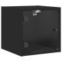 Mesitas de noche con puertas de vidrio 2 uds negro 35x37x35 cm de , Mesitas de noche - Ref: Foro24-836465, Precio: 54,91 €, D...