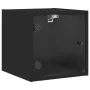 Nachttische mit Glastüren 2 Stück schwarz 35x37x35 cm von , Nachttische - Ref: Foro24-836465, Preis: 54,21 €, Rabatt: %