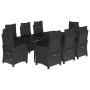 Set de comedor de jardín 9 pzas y cojines ratán sintético negro en Conjuntos de jardín | Comprar online en Foru.es