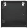 Mesitas de noche con puertas de vidrio 2 uds negro 35x37x35 cm de , Mesitas de noche - Ref: Foro24-836465, Precio: 54,91 €, D...
