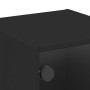 Mesitas de noche con puertas de vidrio 2 uds negro 35x37x35 cm de , Mesitas de noche - Ref: Foro24-836465, Precio: 54,91 €, D...