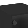 Mesitas de noche con puertas de vidrio 2 uds negro 35x37x35 cm de , Mesitas de noche - Ref: Foro24-836465, Precio: 54,21 €, D...