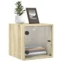 Mesitas noche con puertas vidrio 2 uds roble Sonoma 35x37x35 cm de , Mesitas de noche - Ref: Foro24-836467, Precio: 59,44 €, ...