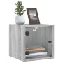 Mesitas noche con puertas vidrio 2 uds gris Sonoma 35x37x35 cm de , Mesitas de noche - Ref: Foro24-836473, Precio: 54,75 €, D...