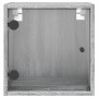 Mesitas noche con puertas vidrio 2 uds gris Sonoma 35x37x35 cm de , Mesitas de noche - Ref: Foro24-836473, Precio: 54,75 €, D...