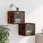 Mesitas noche puertas de vidrio 2 uds roble ahumado 35x37x35 cm de , Mesitas de noche - Ref: Foro24-836471, Precio: 50,59 €, ...