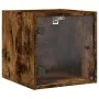 Mesitas noche puertas de vidrio 2 uds roble ahumado 35x37x35 cm de , Mesitas de noche - Ref: Foro24-836471, Precio: 50,59 €, ...