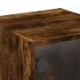 Mesitas noche puertas de vidrio 2 uds roble ahumado 35x37x35 cm de , Mesitas de noche - Ref: Foro24-836471, Precio: 50,59 €, ...