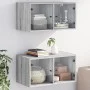 Mueble pared puertas de vidrio 2 uds gris Sonoma 68,5x37x35 cm de , Taquillas y armarios de almacenamiento - Ref: Foro24-8365...