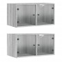 Mueble pared puertas de vidrio 2 uds gris Sonoma 68,5x37x35 cm de , Taquillas y armarios de almacenamiento - Ref: Foro24-8365...