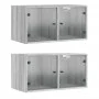 Mueble pared puertas de vidrio 2 uds gris Sonoma 68,5x37x35 cm de , Taquillas y armarios de almacenamiento - Ref: Foro24-8365...