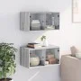 Mueble pared puertas de vidrio 2 uds gris Sonoma 68,5x37x35 cm de , Taquillas y armarios de almacenamiento - Ref: Foro24-8365...