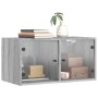 Mueble pared puertas de vidrio 2 uds gris Sonoma 68,5x37x35 cm de , Taquillas y armarios de almacenamiento - Ref: Foro24-8365...