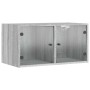 Mueble pared puertas de vidrio 2 uds gris Sonoma 68,5x37x35 cm de , Taquillas y armarios de almacenamiento - Ref: Foro24-8365...