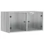 Mueble pared puertas de vidrio 2 uds gris Sonoma 68,5x37x35 cm de , Taquillas y armarios de almacenamiento - Ref: Foro24-8365...