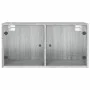 Mueble pared puertas de vidrio 2 uds gris Sonoma 68,5x37x35 cm de , Taquillas y armarios de almacenamiento - Ref: Foro24-8365...