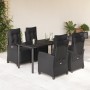 Set de muebles jardín 5 pzas con cojines ratán sintético negro en Conjuntos de jardín | Comprar online en Foru.es