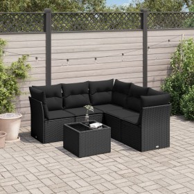 Set de sofás de jardín 6 piezas y cojines ratán sintético negro de , Conjuntos de jardín - Ref: Foro24-3249464, Precio: 403,0...