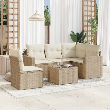 Juego de sofás jardín con cojines 6 pzas ratán sintético beige de , Conjuntos de jardín - Ref: Foro24-3218968, Precio: 404,24...