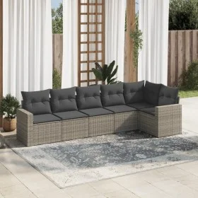 Set de muebles de jardín 6 pzas y cojines ratán sintético gris de , Conjuntos de jardín - Ref: Foro24-3218980, Precio: 370,55...