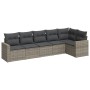 Set de muebles de jardín 6 pzas y cojines ratán sintético gris de , Conjuntos de jardín - Ref: Foro24-3218980, Precio: 369,95...