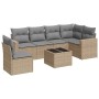 Set sofás de jardín 7 piezas y cojines ratán sintético beige de , Conjuntos de jardín - Ref: Foro24-3219029, Precio: 440,65 €...