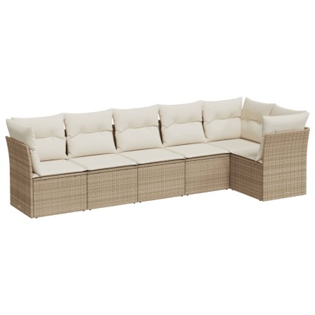 Juego de sofás jardín con cojines 6 pzas ratán sintético beige de , Conjuntos de jardín - Ref: Foro24-3217658, Precio: 400,80...