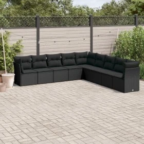 Set de sofás de jardín 8 piezas y cojines ratán sintético negro de , Conjuntos de jardín - Ref: Foro24-3217775, Precio: 598,1...