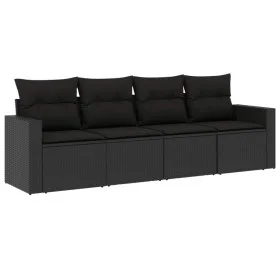 4-piece garden sofa set with black synthetic rattan cushions by , Modular outdoor sofas - Ref: Foro24-3251012, Price: 289,69 ...