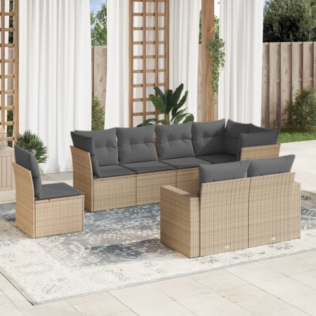 Juego de sofás de jardín con cojines beige 8 pzas ratán PE de , Sofás modulares de exterior - Ref: Foro24-3251576, Precio: 60...