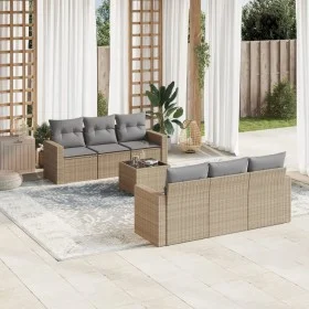 7-piece garden sofa set and beige synthetic rattan cushions by , Modular outdoor sofas - Ref: Foro24-3251046, Price: 547,13 €...
