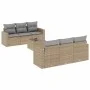7-piece garden sofa set and beige synthetic rattan cushions by , Modular outdoor sofas - Ref: Foro24-3251046, Price: 547,13 €...