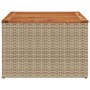 Mesa de jardín ratán sintético madera acacia beige 55x55x37 cm de , Mesas de jardín - Ref: Foro24-366064, Precio: 50,38 €, De...