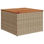 Mesa de jardín ratán sintético madera acacia beige 55x55x37 cm de , Mesas de jardín - Ref: Foro24-366064, Precio: 50,38 €, De...