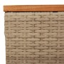 Mesa de jardín ratán sintético madera acacia beige 55x55x37 cm de , Mesas de jardín - Ref: Foro24-366064, Precio: 50,38 €, De...