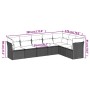 Set de comedor de jardín 7 pzas y cojines ratán sintético negro de , Conjuntos de jardín - Ref: Foro24-3217735, Precio: 451,6...