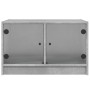 Mesa de centro con puertas de vidrio grs hormigón 68x50x42 cm de , Mesas de centro - Ref: Foro24-836367, Precio: 44,27 €, Des...