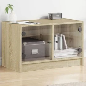TV cabinet with glass doors Sonoma oak 68x37x42 cm by , TV Furniture - Ref: Foro24-836359, Price: 37,84 €, Discount: %