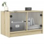 Mueble de TV con puertas de vidrio roble Sonoma 68x37x42 cm de , Muebles TV - Ref: Foro24-836359, Precio: 38,18 €, Descuento: %