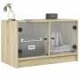 Mueble de TV con puertas de vidrio roble Sonoma 68x37x42 cm de , Muebles TV - Ref: Foro24-836359, Precio: 37,84 €, Descuento: %