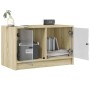Mueble de TV con puertas de vidrio roble Sonoma 68x37x42 cm de , Muebles TV - Ref: Foro24-836359, Precio: 38,18 €, Descuento: %